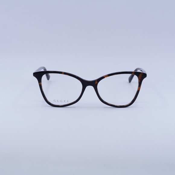 Gucci GG1360O 002 Eyeglasses Dark Havana 53mm Cat Eye Frame - Picture 4 of 12